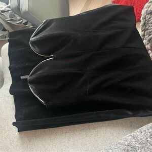NWT Zara Black Velvet Strapless Bustier Midi Dress